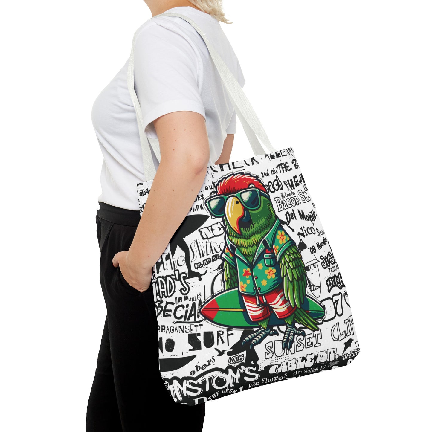 OB Surf Parrot Graffiti Tote Bag