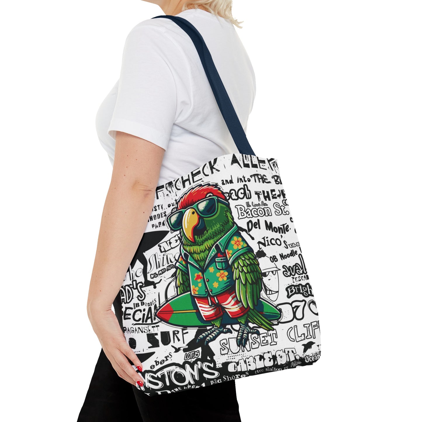 OB Surf Parrot Graffiti Tote Bag