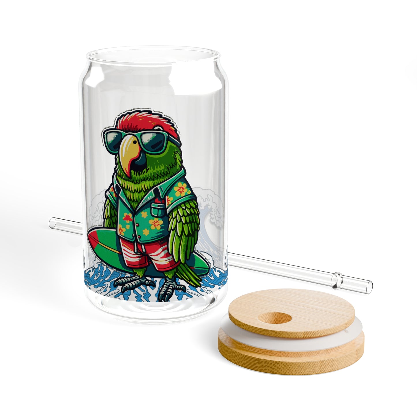 Cool OB Parrot Sipper Glass, 16oz