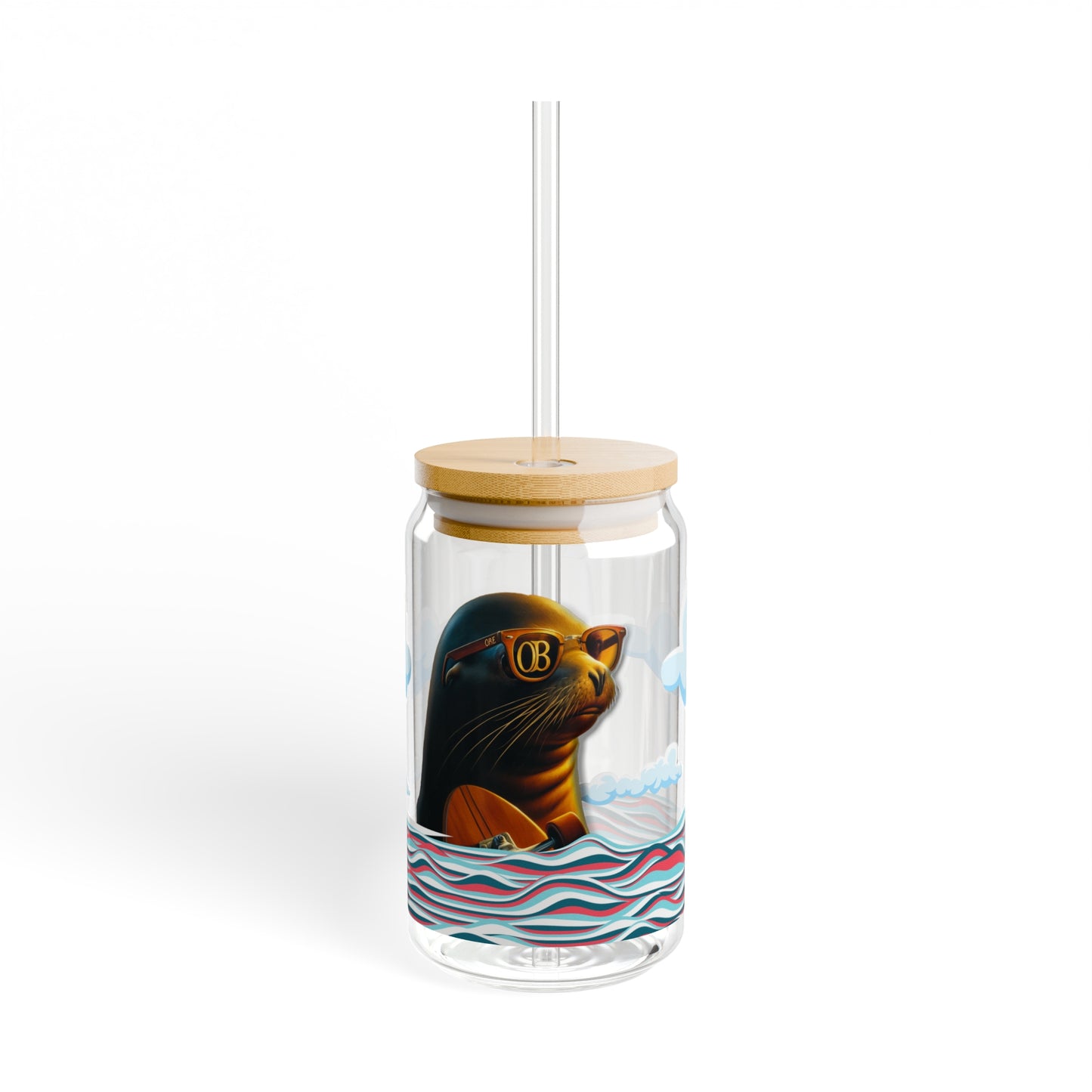 OB's Barking Sea Lion Sipper Glass, 16oz