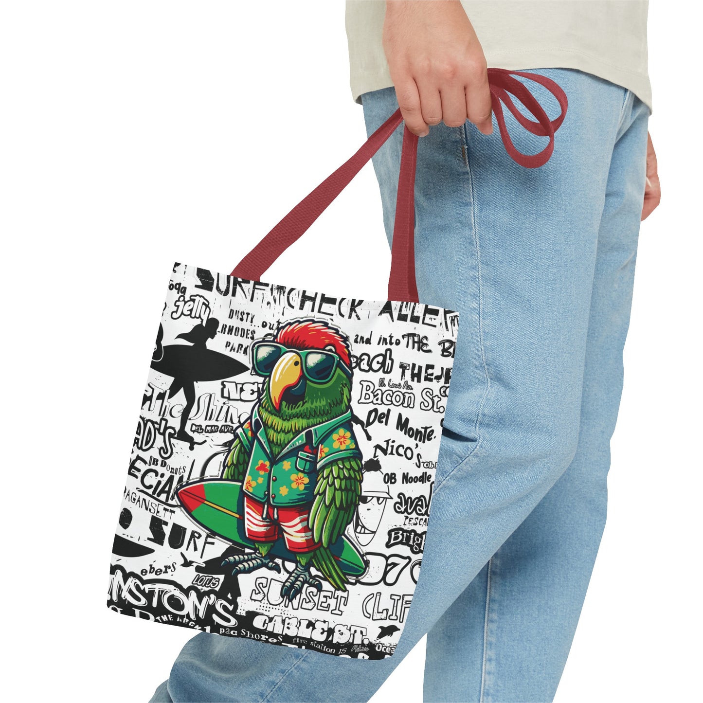 OB Surf Parrot Graffiti Tote Bag