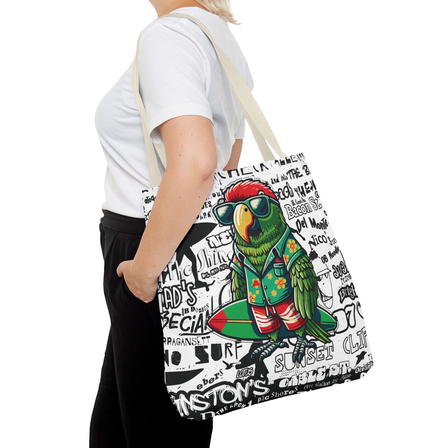 OB Surf Parrot Graffiti Tote Bag