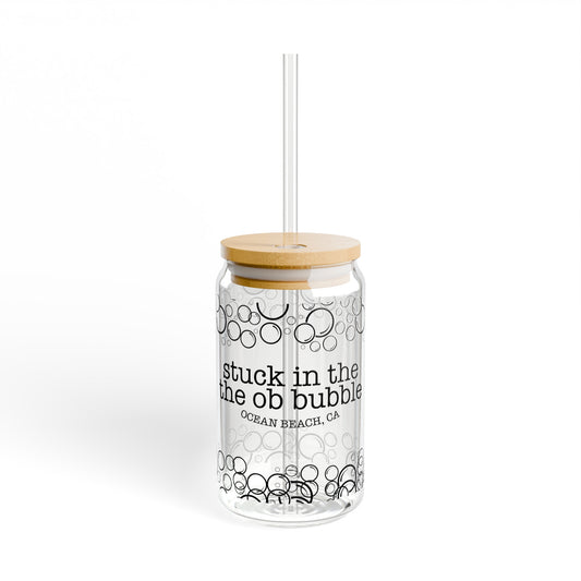 Stuck in the OB Bubble Sipper Glass, 16oz