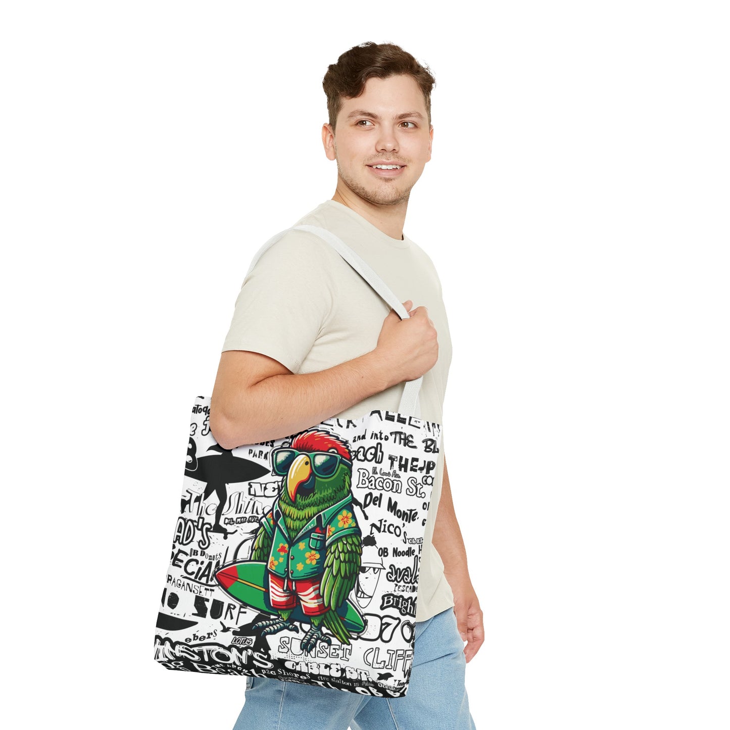 OB Surf Parrot Graffiti Tote Bag