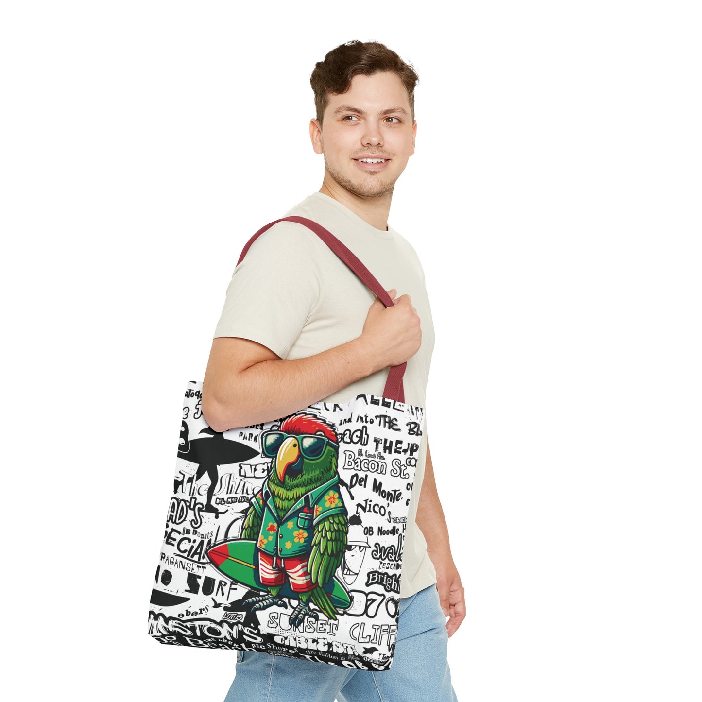 OB Surf Parrot Graffiti Tote Bag