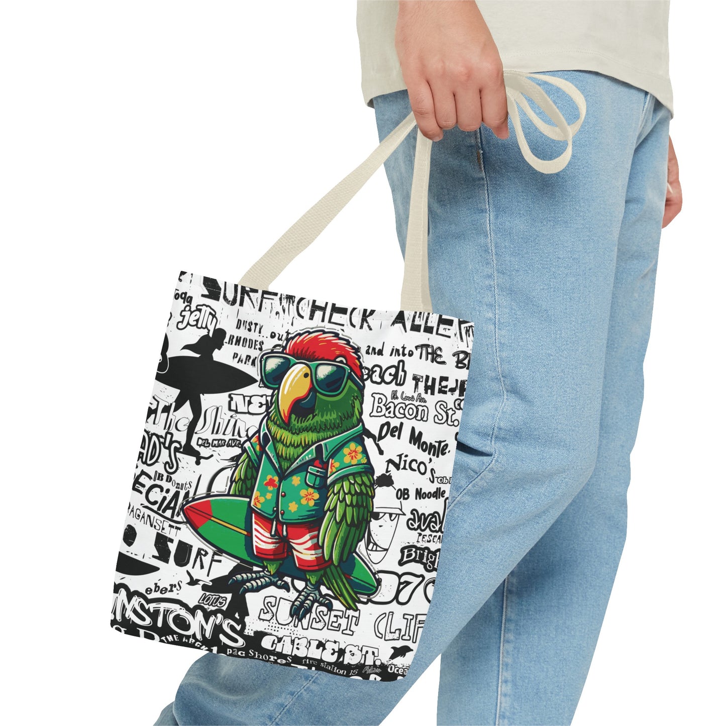 OB Surf Parrot Graffiti Tote Bag