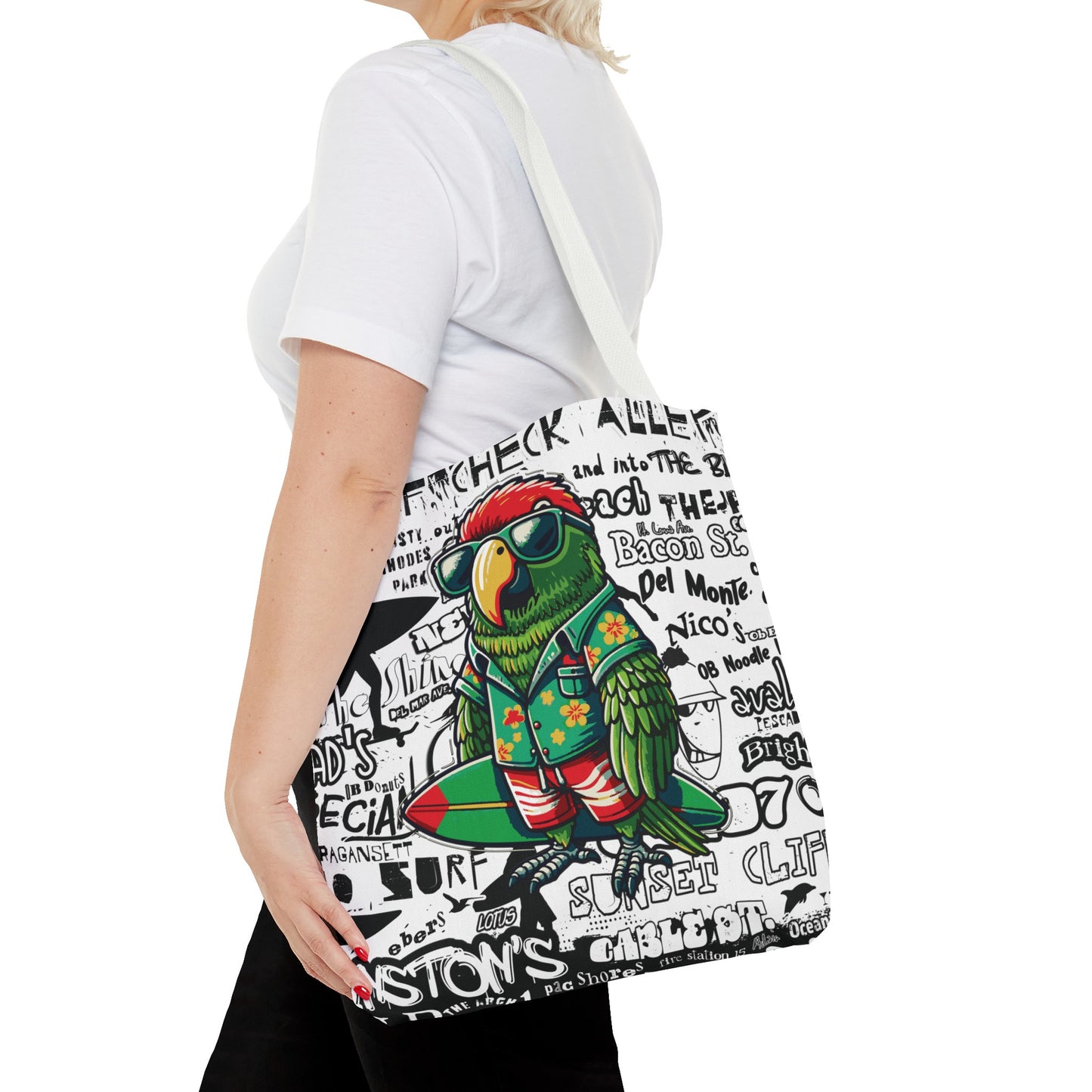 OB Surf Parrot Graffiti Tote Bag
