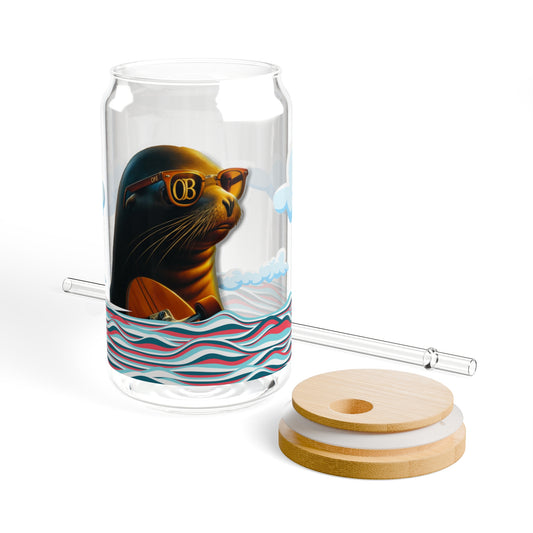 OB's Barking Sea Lion Sipper Glass, 16oz