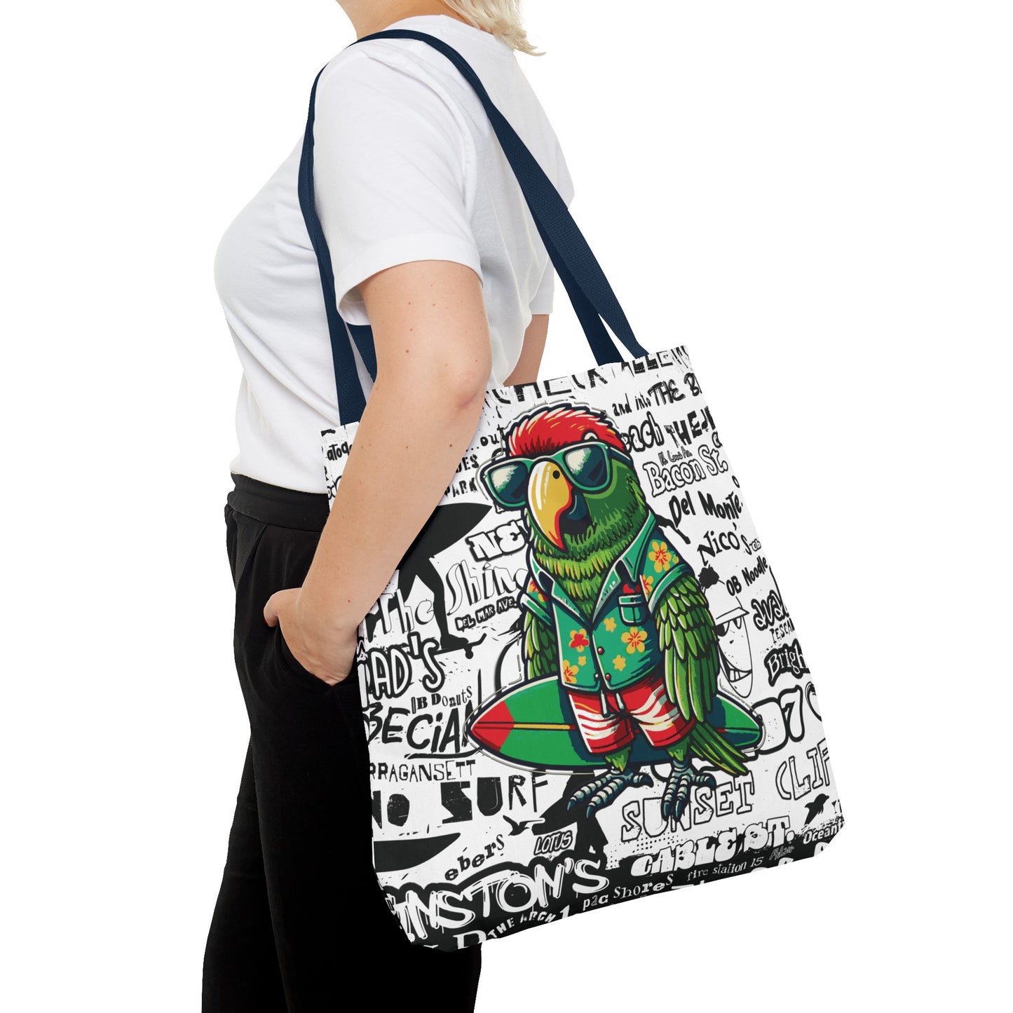 OB Surf Parrot Graffiti Tote Bag