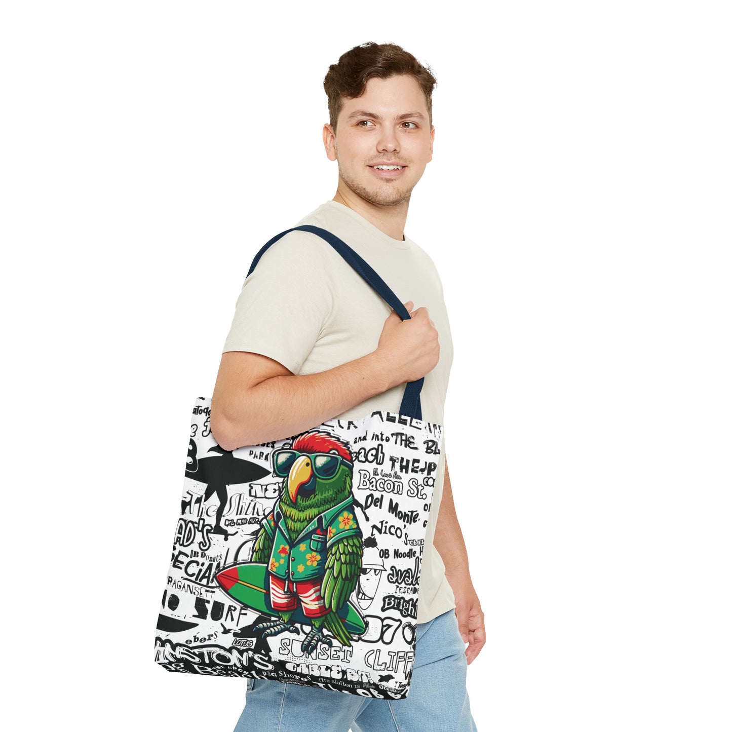 OB Surf Parrot Graffiti Tote Bag