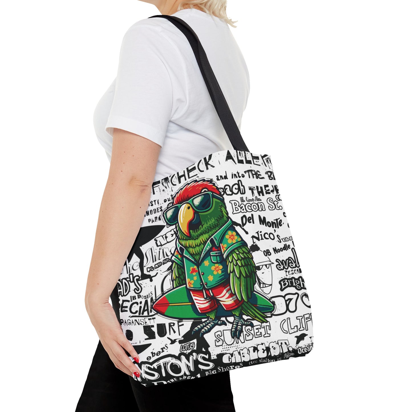 OB Surf Parrot Graffiti Tote Bag