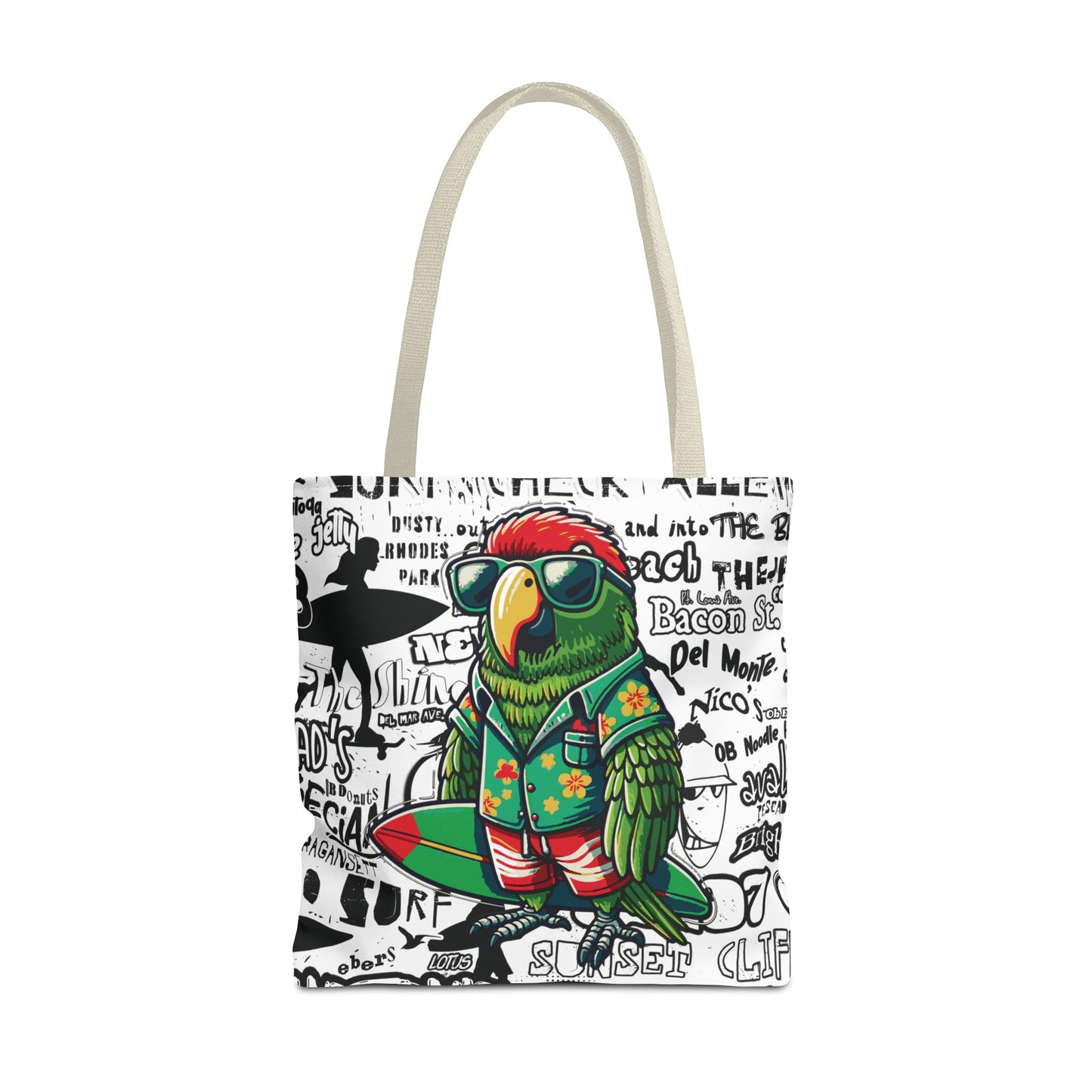 OB Surf Parrot Graffiti Tote Bag