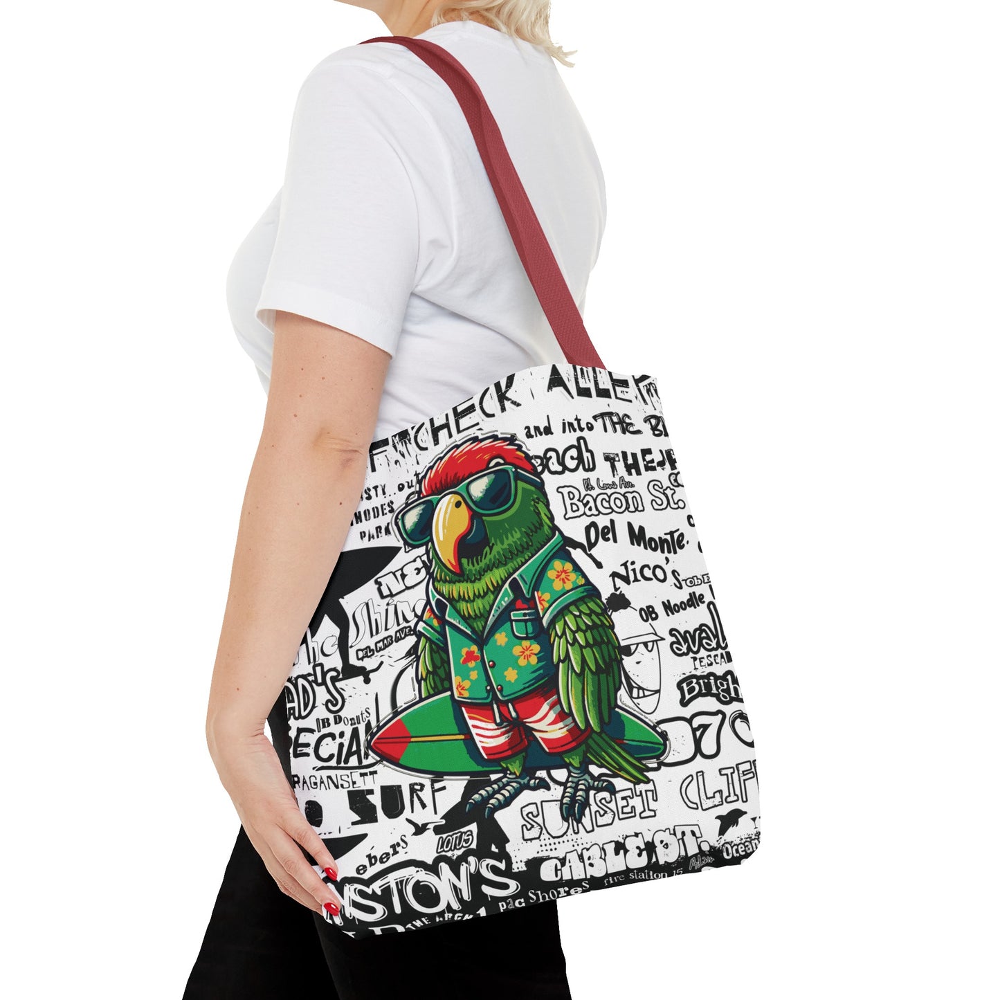 OB Surf Parrot Graffiti Tote Bag
