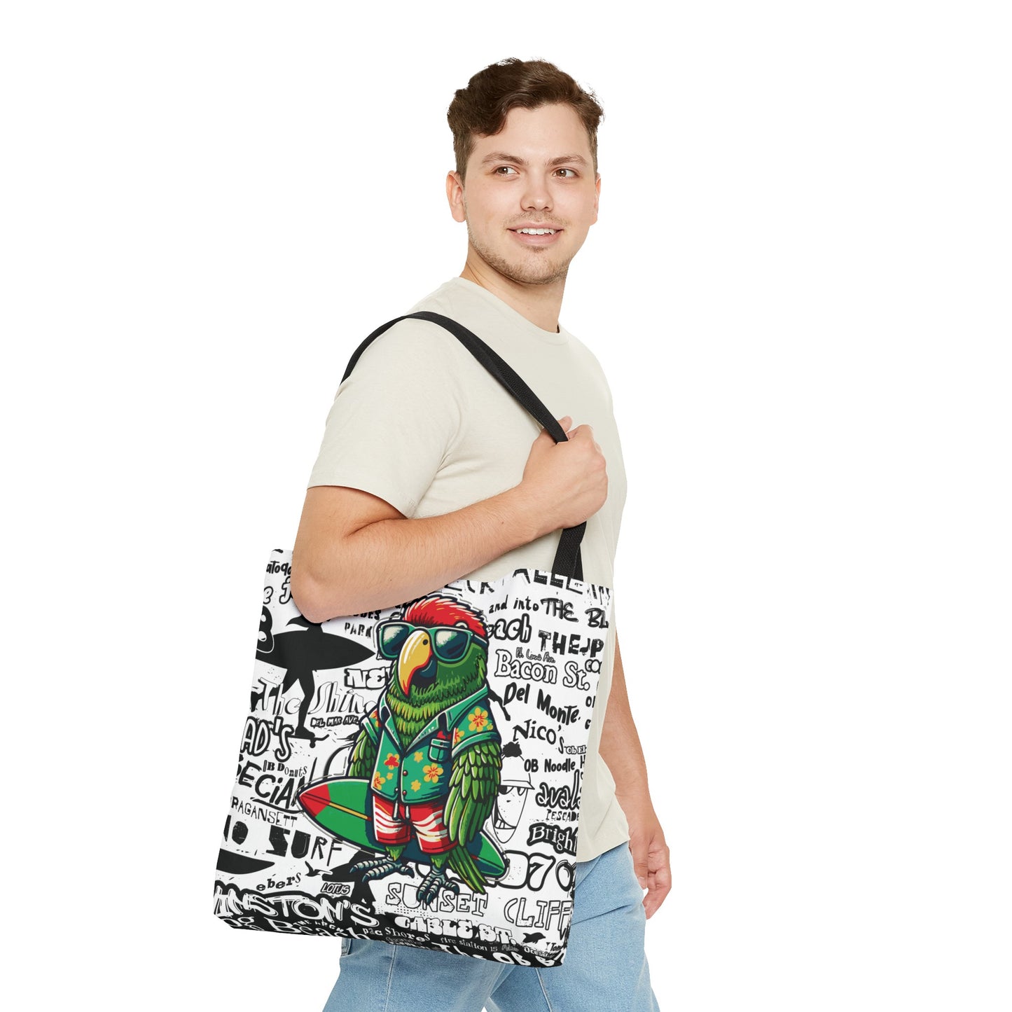 OB Surf Parrot Graffiti Tote Bag