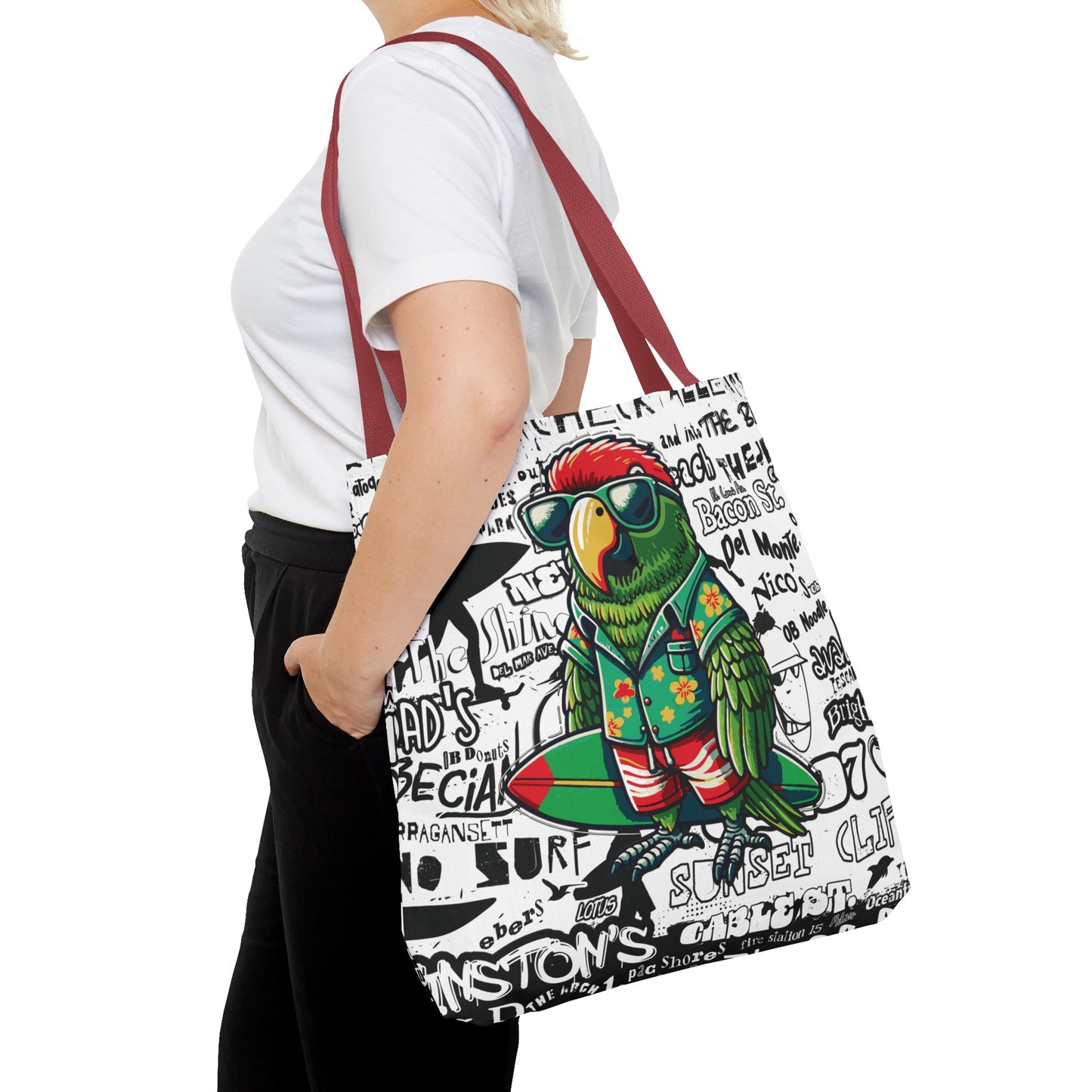 OB Surf Parrot Graffiti Tote Bag