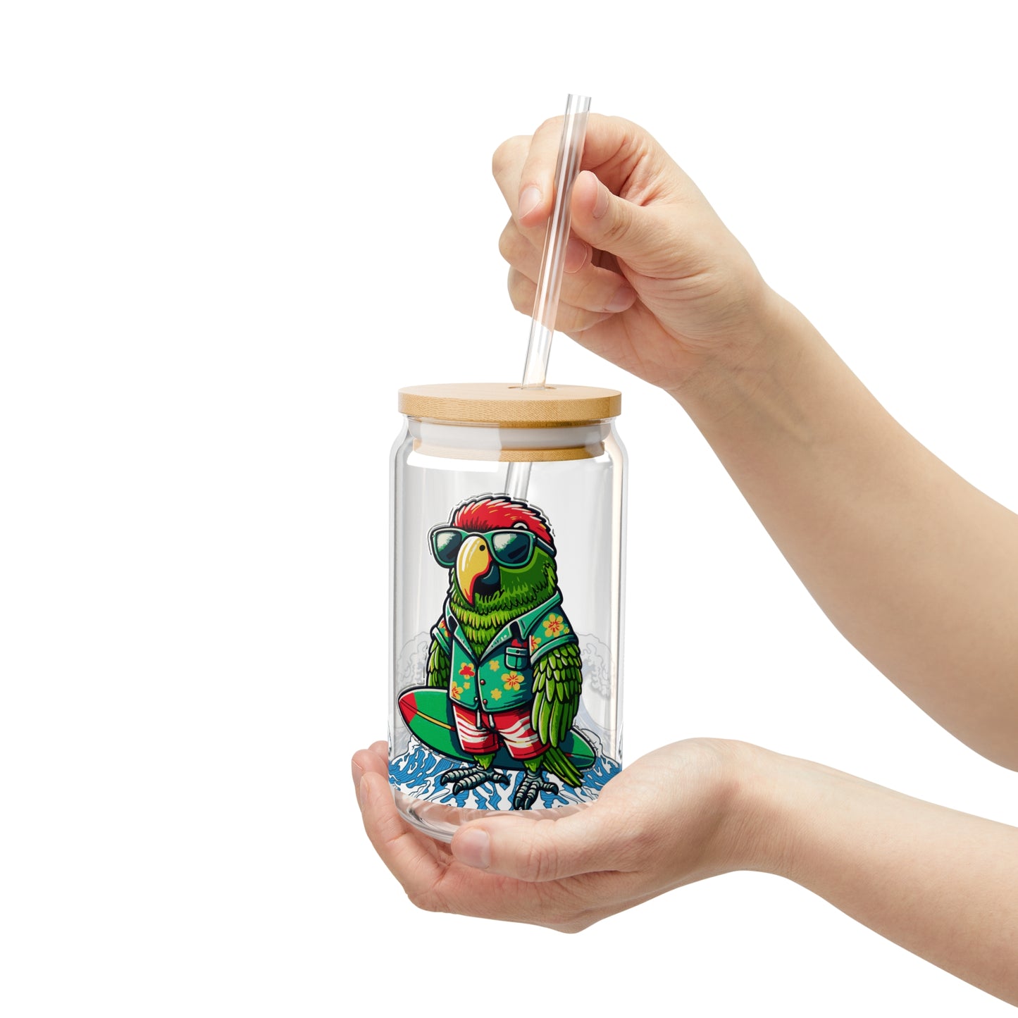 Cool OB Parrot Sipper Glass, 16oz