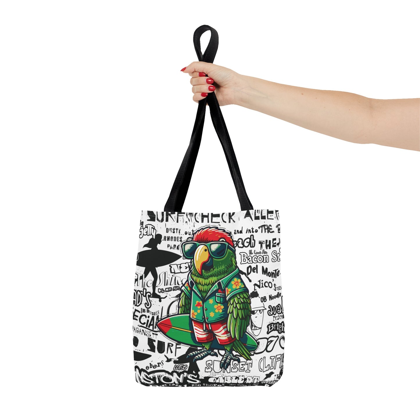 OB Surf Parrot Graffiti Tote Bag
