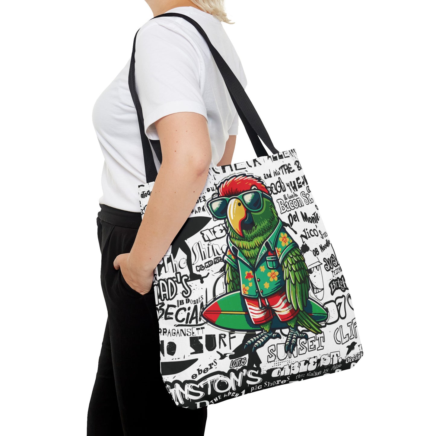 OB Surf Parrot Graffiti Tote Bag