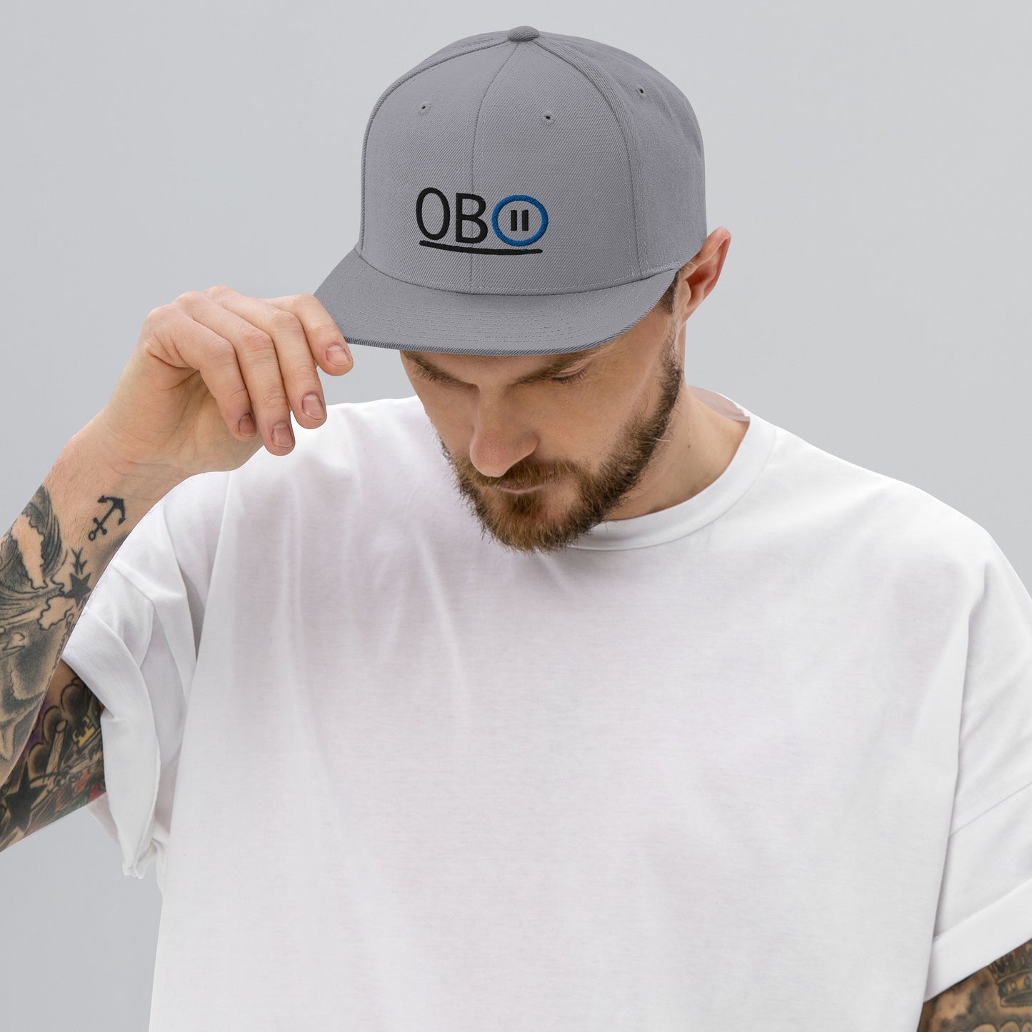 OB Pause Classic Snapback Hat - Silver