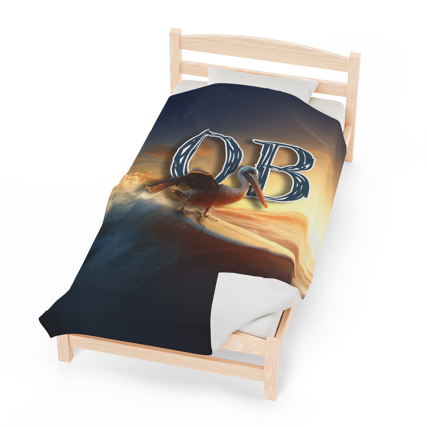 OB Pelican Velveteen Plush Blanket