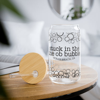 Stuck in the OB Bubble Sipper Glass, 16oz