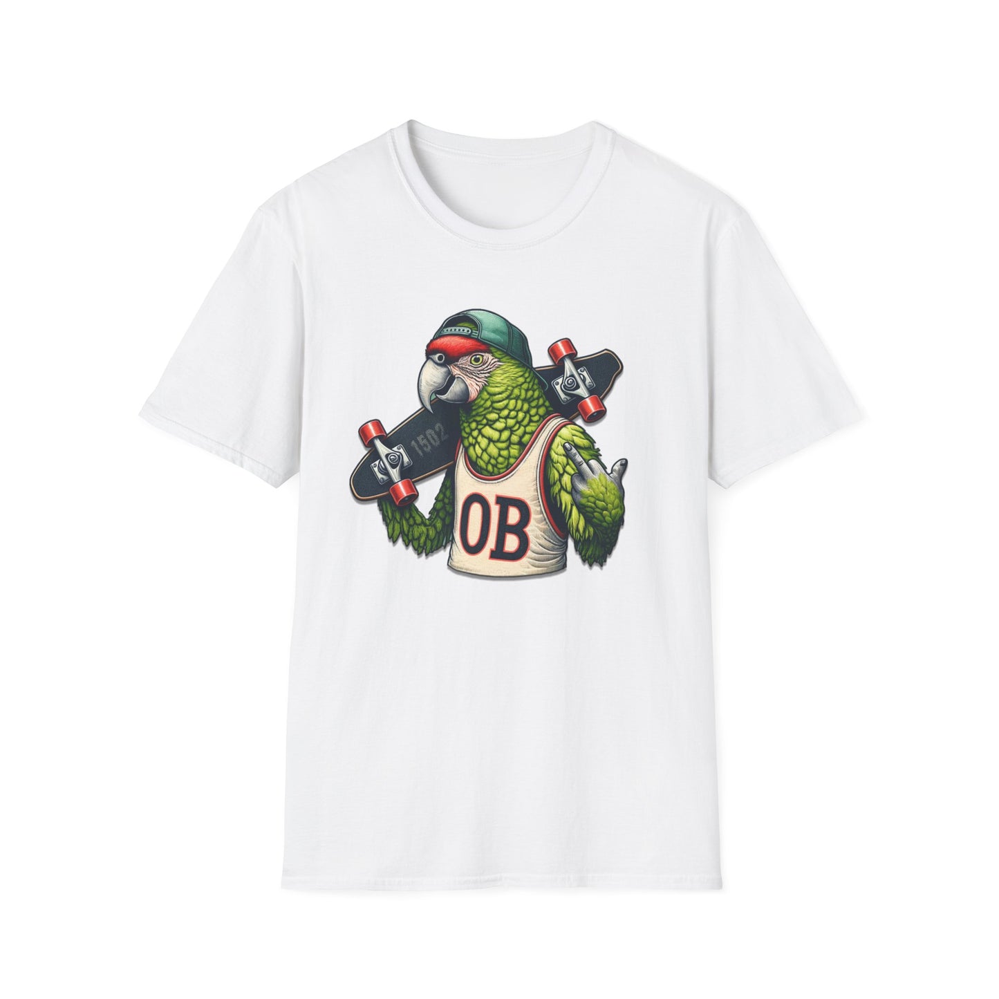 OB Parrot Flipping the Bird Softstyle T-Shirt