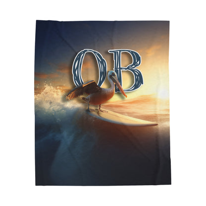 OB Pelican Velveteen Plush Blanket