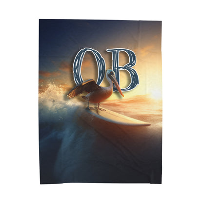 OB Pelican Velveteen Plush Blanket