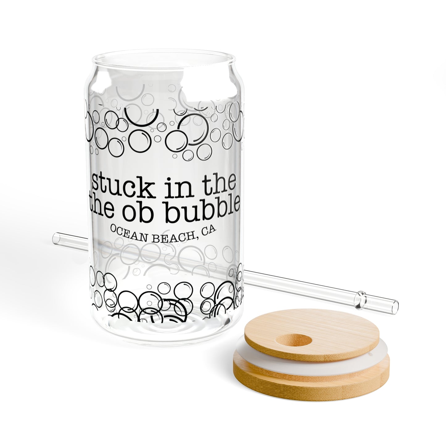 Stuck in the OB Bubble Sipper Glass, 16oz