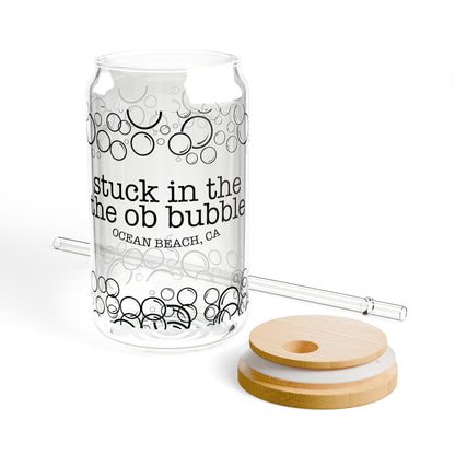 Stuck in the OB Bubble Sipper Glass, 16oz