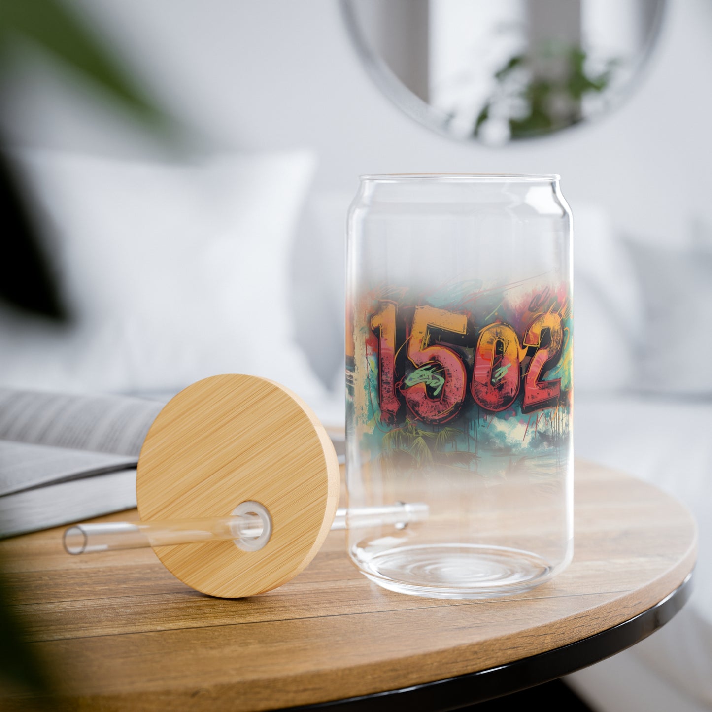 1502 Graffiti Waves Sipper Glass, 16oz