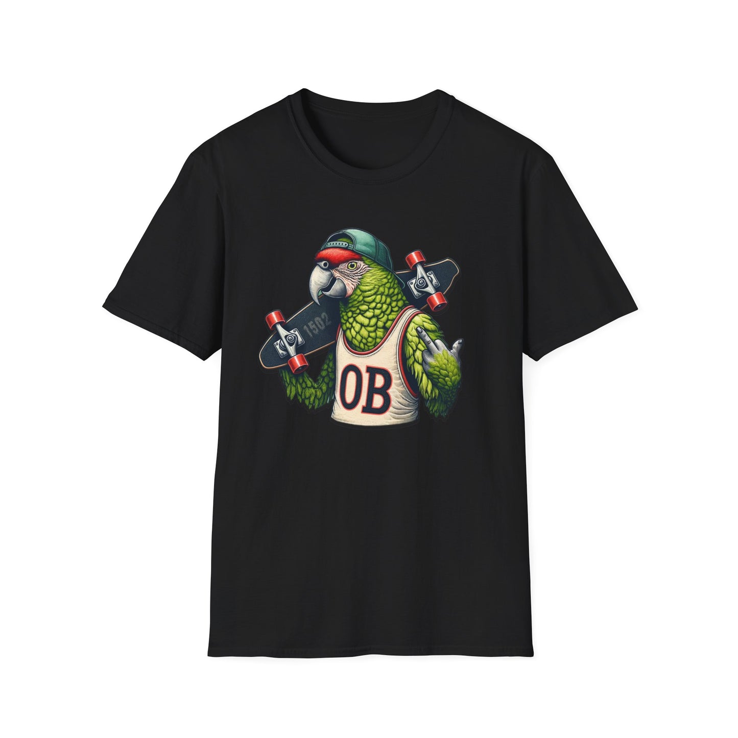 OB Parrot Flipping the Bird Softstyle T-Shirt