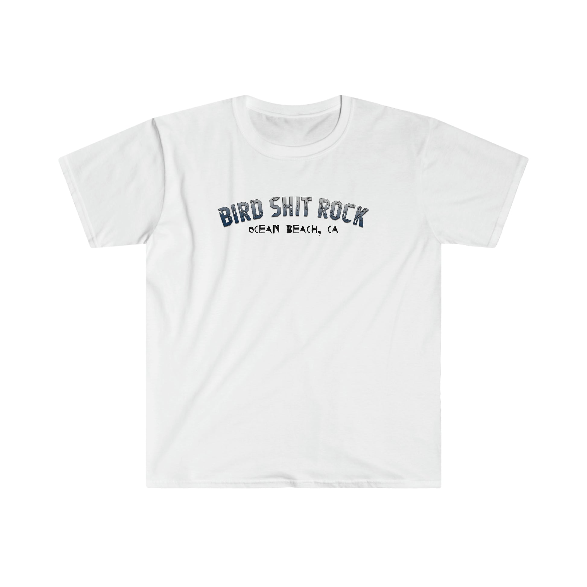 Bird Shit Rock T-Shirt -White - Ocean Beach, CA