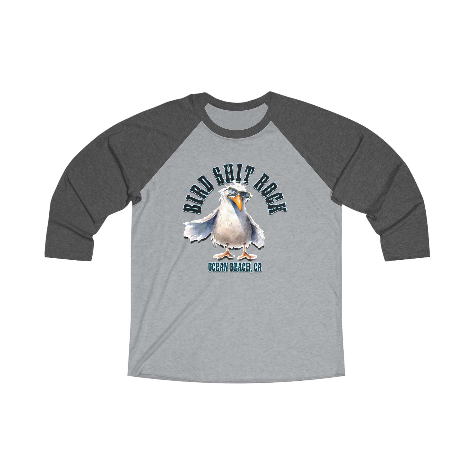 Bird Shit Rock - Ocean Beach, CA - Baseball 3/4 Tee