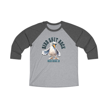 Bird Shit Rock - Ocean Beach, CA - Baseball 3/4 Tee