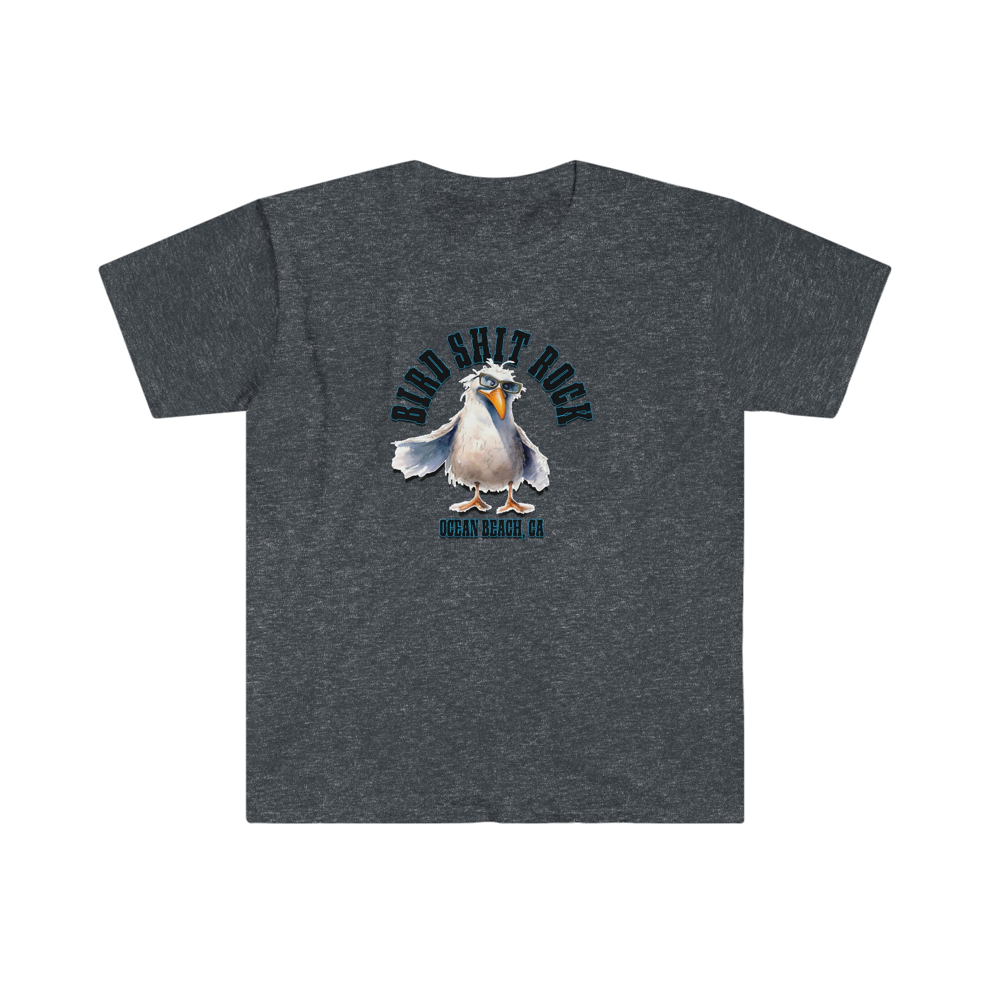 Bird Shit Rock - Ocean Beach, CA - Heather Grey T Shirt