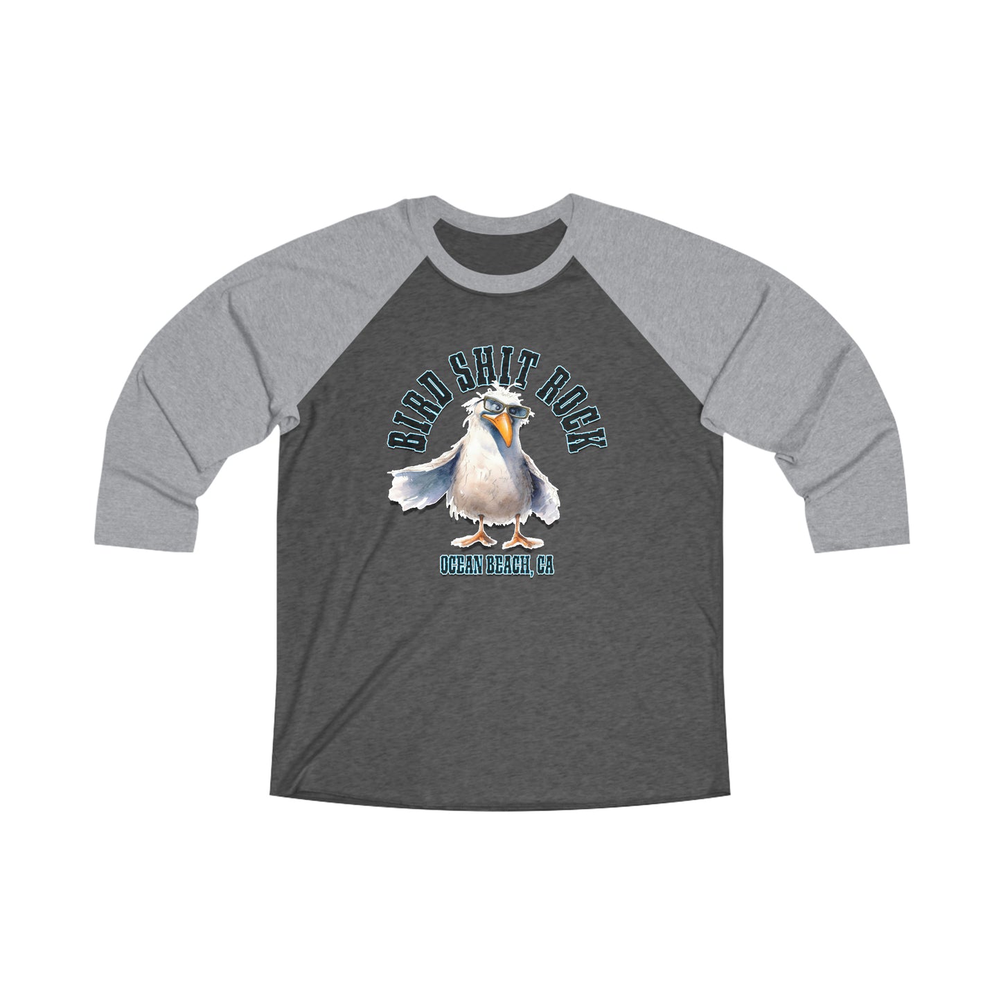 Bird Shit Rock - Ocean Beach, CA - Baseball 3/4 Tee